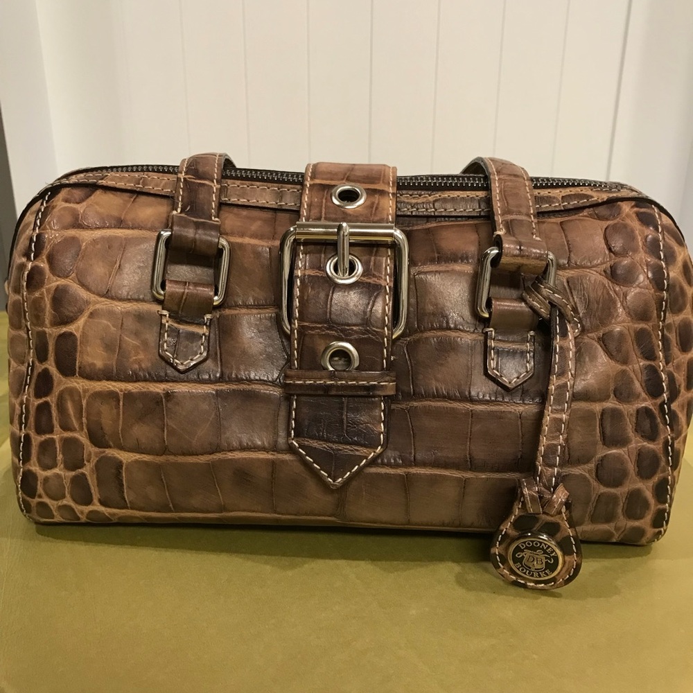 Dooney & Bourke Brown Croc Embossed Bag
